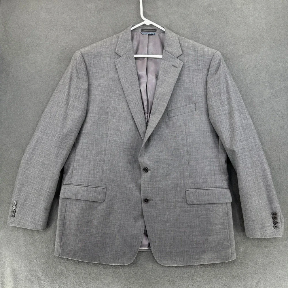 Lauren Ralph Lauren Mens 48L Grey 100% Wool Natural Stretch Blazer Sport Coat